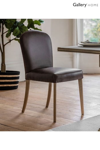 Gallery Home Brown Holland Leather Dining Chairs Set of 2 (B86799) | £630