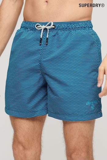Superdry Blue Printed 15 Inch Recycled Swim Shorts (B86828) | £45