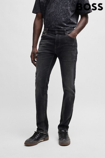 BOSS Grey Light Slim Fit Soft-Motion Denim Jeans (B86843) | £159