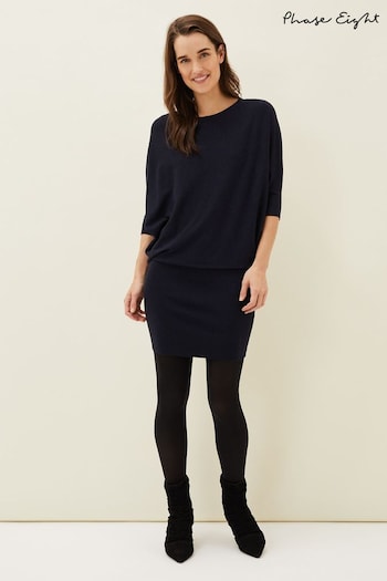 Phase Eight Blue Becca Batwing Knitted Dress (B86845) | £99