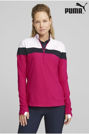 Puma Nrgy Pink Womens Golf Lightweight Quarter-Zip Top (B86848) | £55