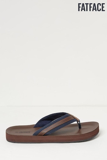 FatFace Natural Ryde Leather Flip Flops (B86914) | £28
