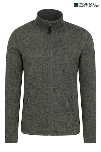 Mountain Warehouse Green Mens Idris II Full-Zip Fleece Jacket (B86935) | £48