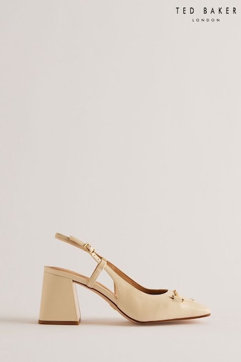 Ted Baker Cream Mid Block Meya Heels With Signature Keeper (B86962) | £140