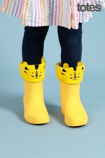 Totes Mock Yellow Childrens Bunny Welly Liner Socks (B86975) | £12