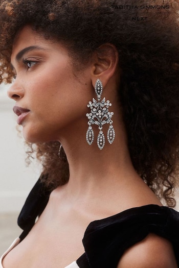 Silver Tone Tabitha Simmons Victoria Chandelier Earrings (B87018) | £40