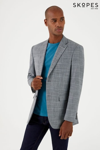 Skopes Tailored Fit Louis Grey Check Jacket (B87141) | £119