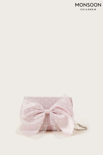 Monsoon Pink Audrey Spot Bow Bag (B87224) | £13