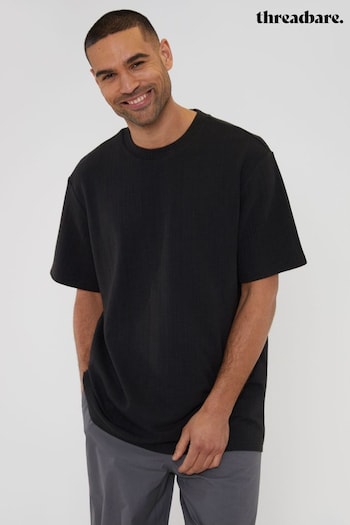 Threadbare Black Textured Short Sleeve T-Shirt (B87325) | £20