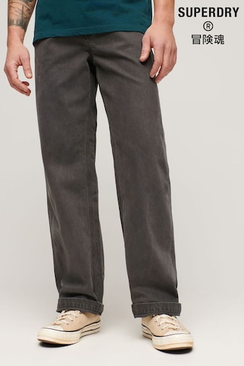 Superdry Black 5 Pocket Work Trousers (B87359) | £65