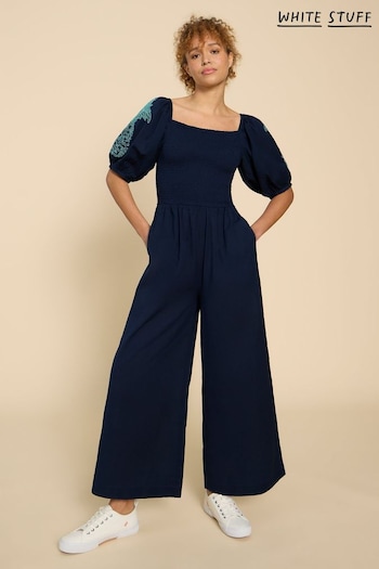 White Stuff Blue Reese Embroidered Jumpsuit (B87406) | £75