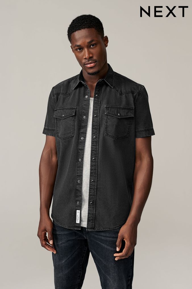 Black half shirt cheap