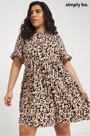 Simply Be Animal Print Supersoft Smock Dress (B87561) | £26