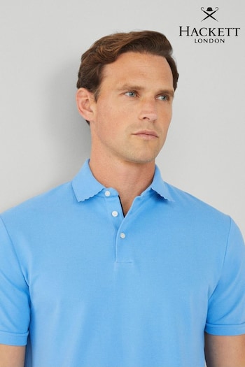 Hackett London Men Blue Short Sleeve Polo Shirt (B87708) | £110
