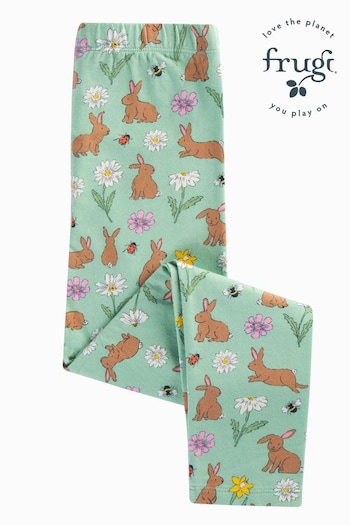 Frugi Green Easter Rabbit Print wandler Leggings (B87738) | £18
