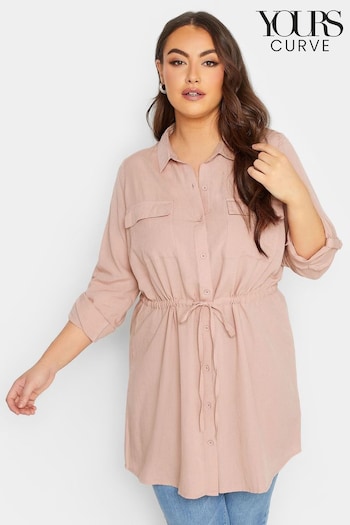 Yours Curve Pink Linen Utility Contains Linen Tunic (B87863) | £31