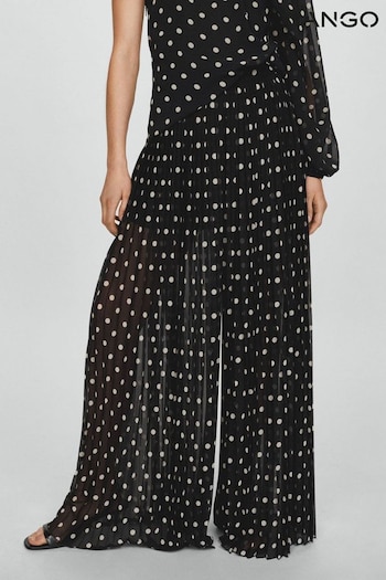 Mango Pleated Palazzo houndstooth Trousers (B87880) | £110