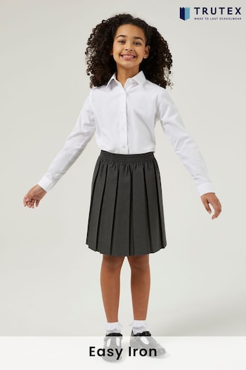 Trutex White Regular Fit Long Sleeve 3 Pack School Shirts (B87911) | £23 - £31