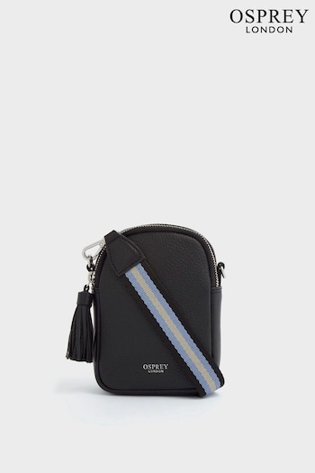 OSPREY LONDON The Stella Leather Black Phone Bag (B87919) | £115