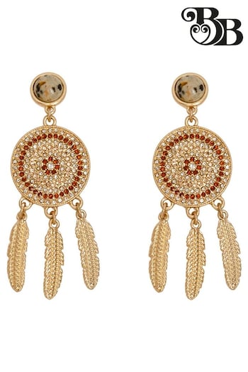 Bibi Bijoux Gold Tone Dreamcatcher Statement Drop Earrings (B87968) | £30