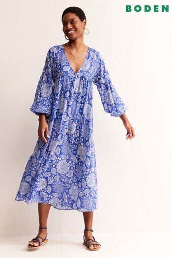 Boden Blue Petite Sarah Maxi Kaftan Dress (B87986) | £75