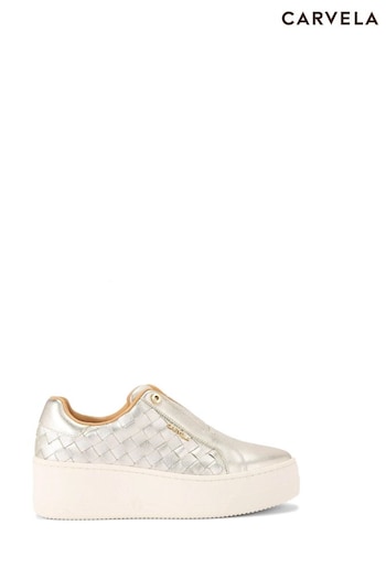 Carvela Gold Connected Laceless Weave Trainers (B88005) | £149