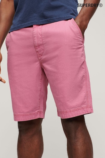 Superdry Pink Officer Chino Cloudspun Shorts (B88066) | £45