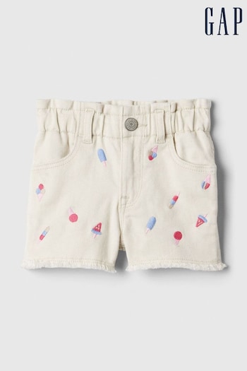 Gap Nude Paperbag Mom Jeans cotton Shorts (B88160) | £15