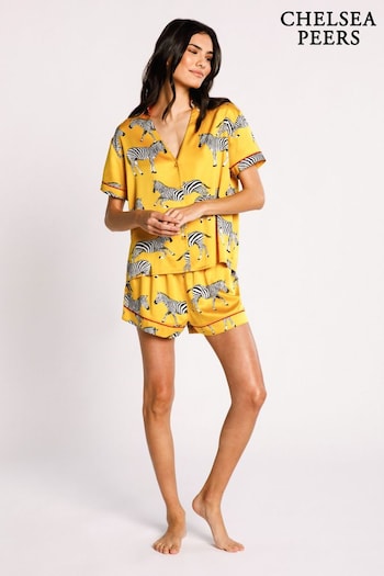 Chelsea Peers Yellow Satin Short Pyjama Set (B88265) | £40