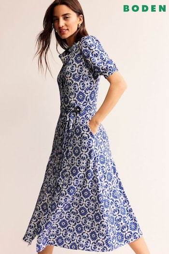 Boden Blue Libby Jersey Midi Shirt Dress (B88275) | £90
