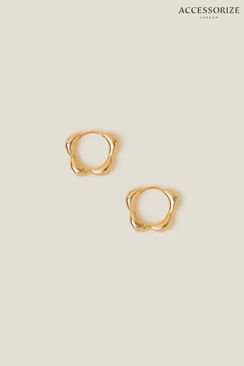 Accessorize Gold Plated 14CT Flower Hoops (B88283) | £16