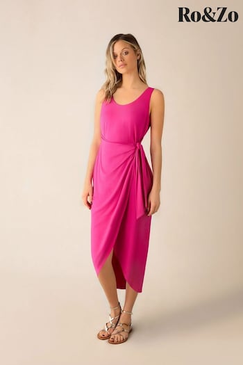 Ro&Zo Pink Jersey Tie Waist jogger Dress (B88348) | £69