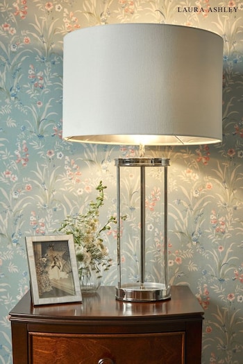Laura Ashley Chrome Harrington Large Table Lamp (B88350) | £150