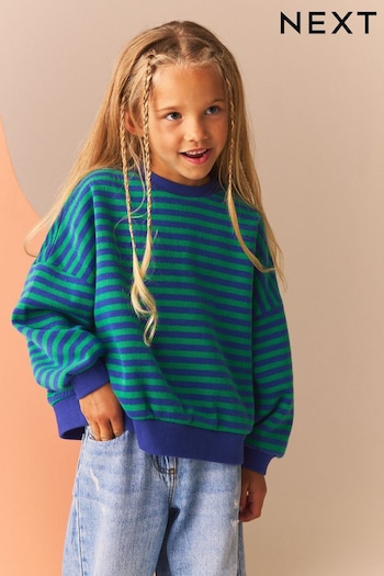 Blue Oversized Cosy Rib Sweat Top (3-16yrs) (B88359) | £0