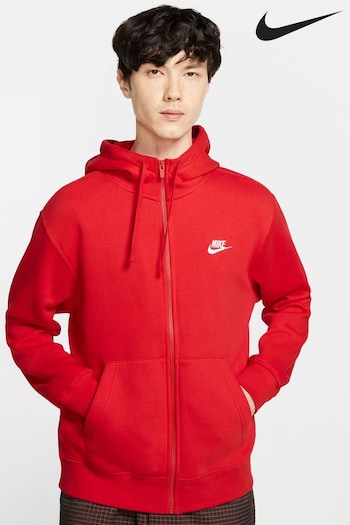 Nike Red Club Zip Up Hoodie (B88516) | £70