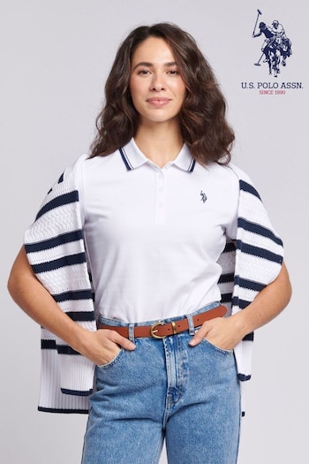 U.S. bomber Polo Assn. Womens Regular Fit Pique bomber Polo Shirt (B88547) | £40