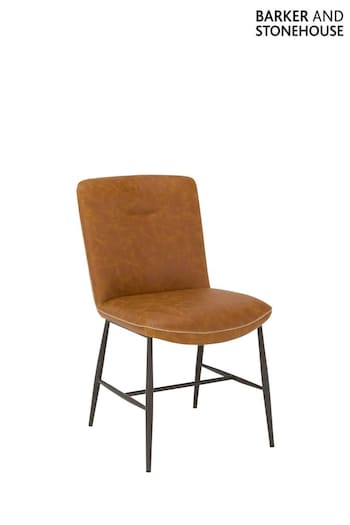 Barker and Stonehouse Brown Tanner Faux Leather Dining Chair (B88561) | £105