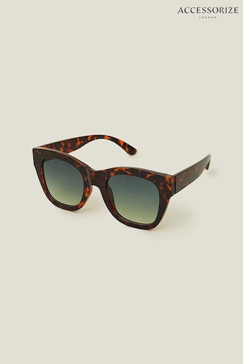 Accessorize Amber Chunky Cateye Brown Sunglasses (B88566) | £17