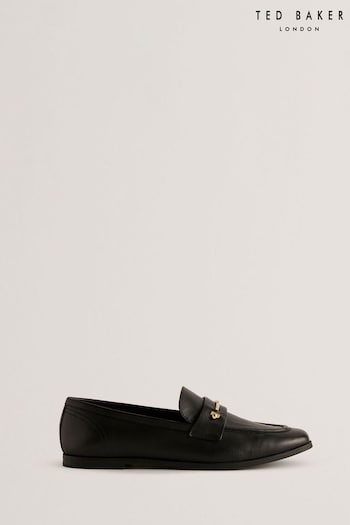Ted Baker Black Zoee Flat Loafers With Signature Bar (B88638) | £110