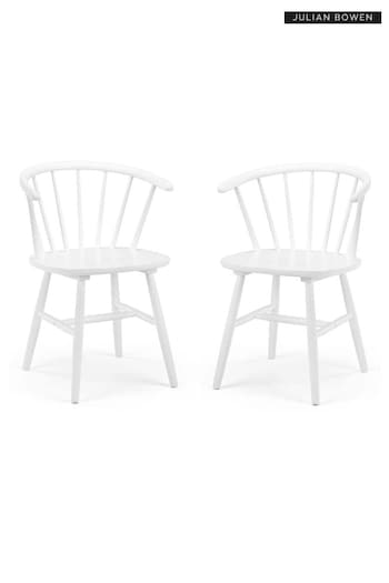 Julian Bowen Set of 2 White Modena Dining Chairs (B88733) | £185