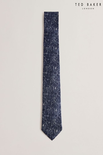 Ted Baker Cavut Blue Line Floral Silk Tie (B88748) | £45