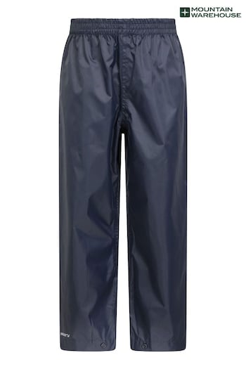 Mountain Warehouse Blue Kids Pakka Waterproof Over Exerciser Trousers (B88788) | £23