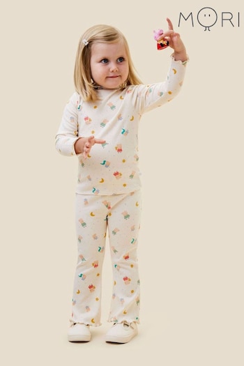 MORI Cream Ribbed Peppa Pig Print Flare Hilfiger Leggings (B88986) | £19 - £21