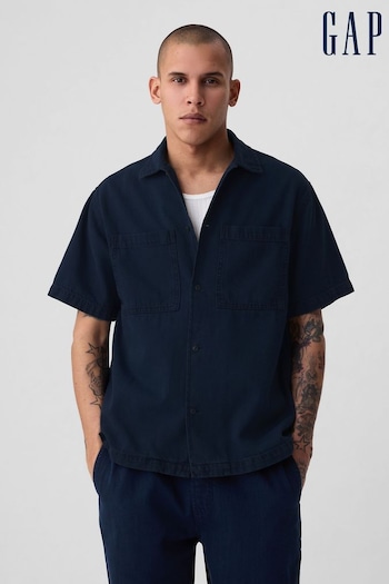 Gap Blue Denim Short Sleeve Oxford Shirt (B89026) | £35