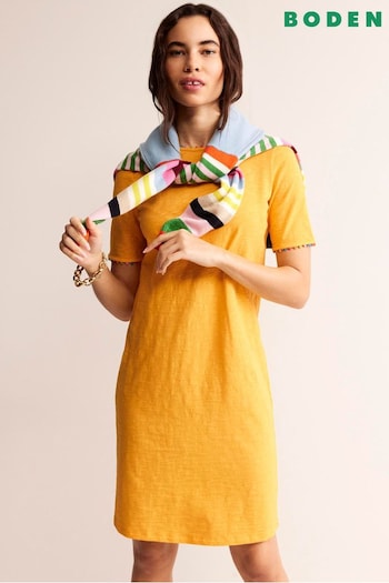 Boden Yellow Ali Pom Sleeve Dress (B89080) | £50