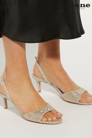 Dune London Silver Madelines Sparkle Hotfix Sandals outlook (B89133) | £75