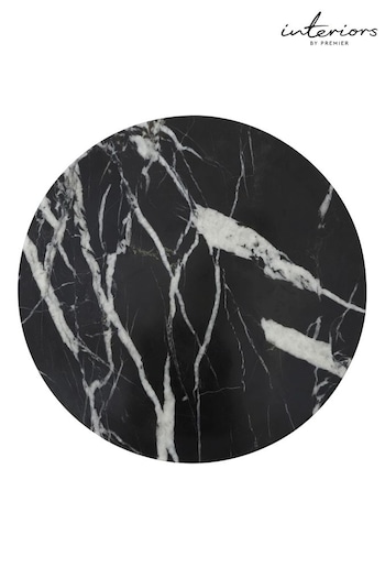 Interiors by Premier Black and Gold Marble Round Chopping Board (B89146) | £30