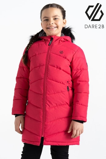 Dare 2b Girls Pink Striking III Hooded Long Line Jacket (B89177) | £120