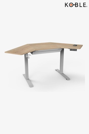 Koble Ash Gino Corner Height Adjustable Desk With Drawer (B89210) | £325