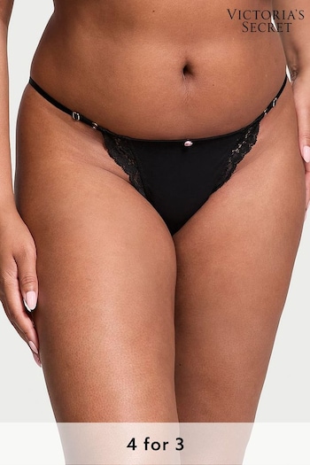 Victoria's Secret Black Lace Trim Bikini Knickers (B89255) | £14